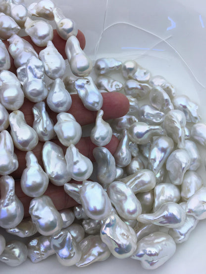 15.5'' AA 12-15mm white flame ball pearl,FL15-2A-5-6