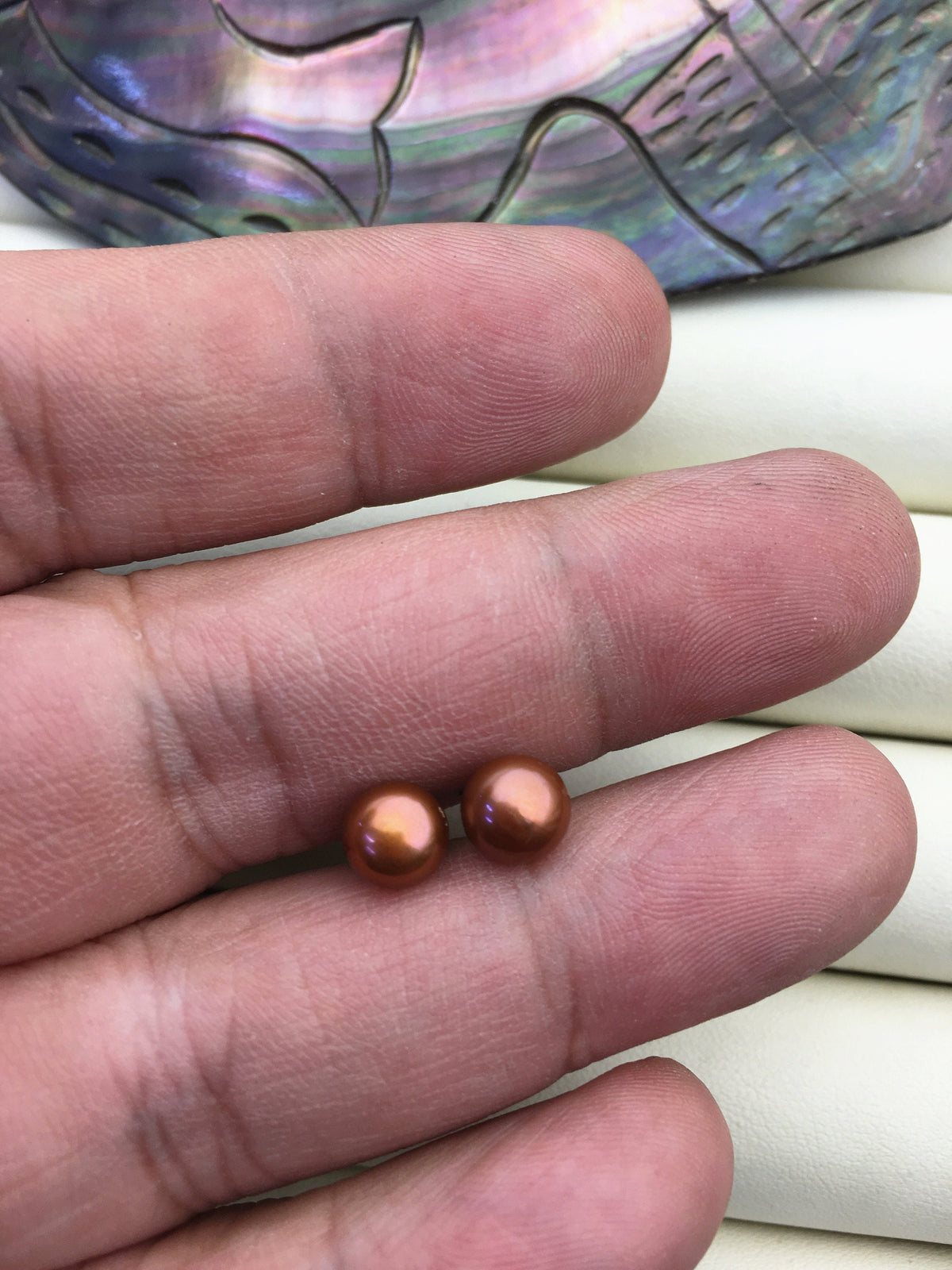 AAA 6-7mm Brown Pearl pearl earrings,Sterling Silver,girls pearl earrings,SE1-024