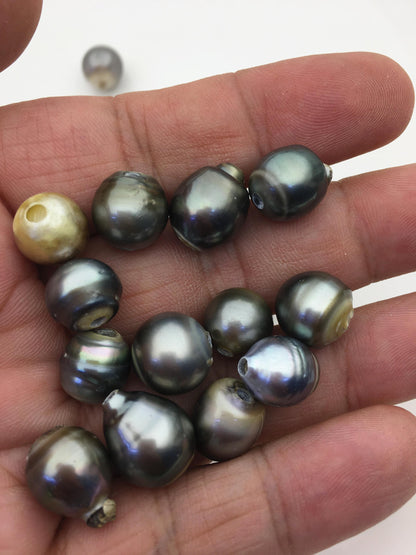 15pcs 10-13mm 2.2mm large hole mix color drop Tahitian Pearl,TH-temp-028