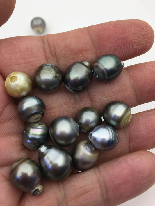 15pcs 10-13mm 2.2mm large hole mix color drop Tahitian Pearl,TH-temp-028