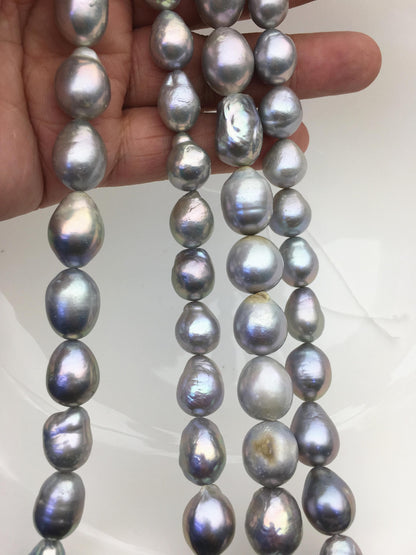 AA 11-13mm big gray baroque drop Edison Freshwater Pearl,ED12-2A-5-79