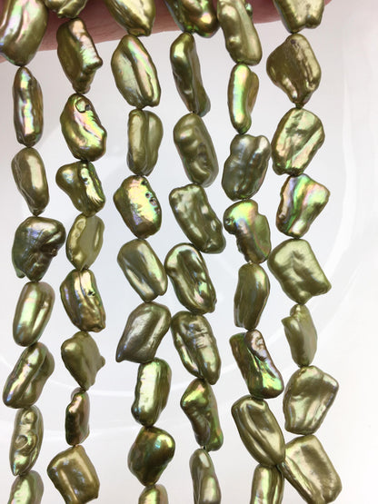AAA Green Biwa keshi Freshwater Pearl,DIY Loose Freshwater Pearl,ZS-200-85