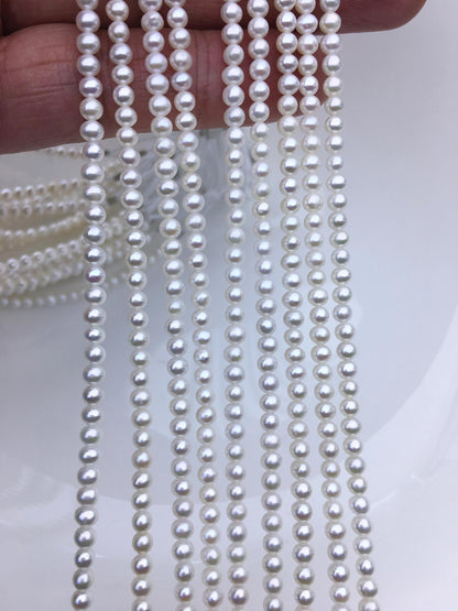 AAA 3-3.5mm white near round freshwater pearls,white round pearl,pearl wholesale,RP3-3AY-GJ-3