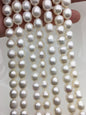 White Oval Pearl Strand, 9–9.5mm, AA | LR9-2A-2