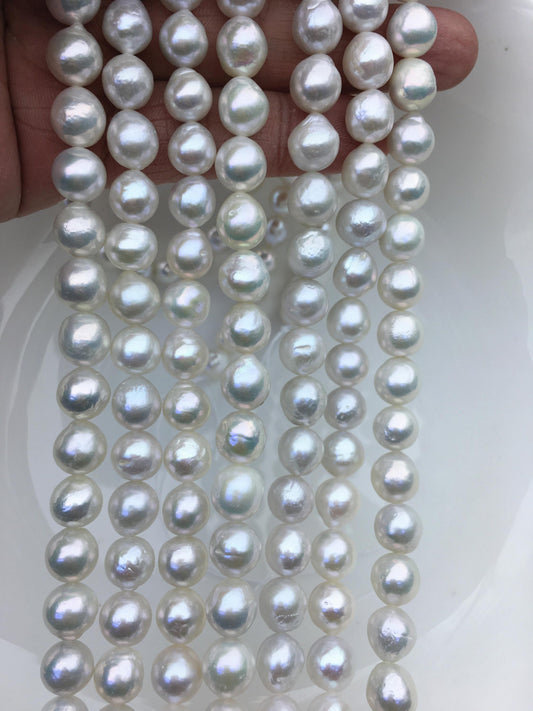 AA+ 8-10mm white baroque drop Edison Freshwater Pearl,ED10-2A-2-44