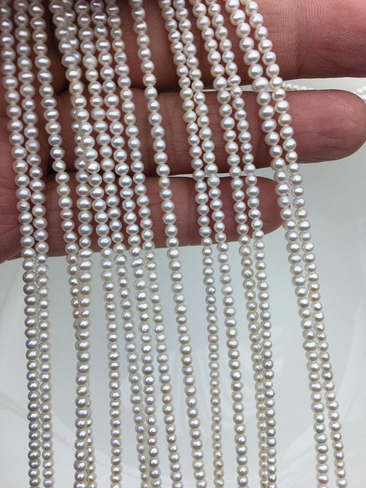 AA+ 2.5-3mm white seed pearls, white potato freshwater pearl, for pearl necklace, loose freshwater pearl, CR2-2A-1