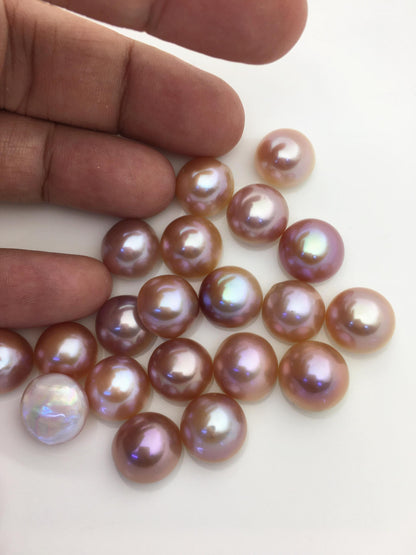 20pcs AAA 13-14mm Baroque Freshwater Mabe Natural Purple Rainbow Freshwater Pearls,no hole,MB-T70