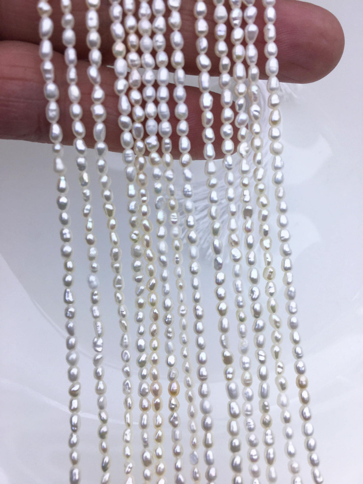 AA+ 2.3-2.5x3-4mm white rice freshwater pearls, rice loose pearl beads, diy pearl, genuine pearl, Cultured pearl, diy pearl beads, LR2-2A-5