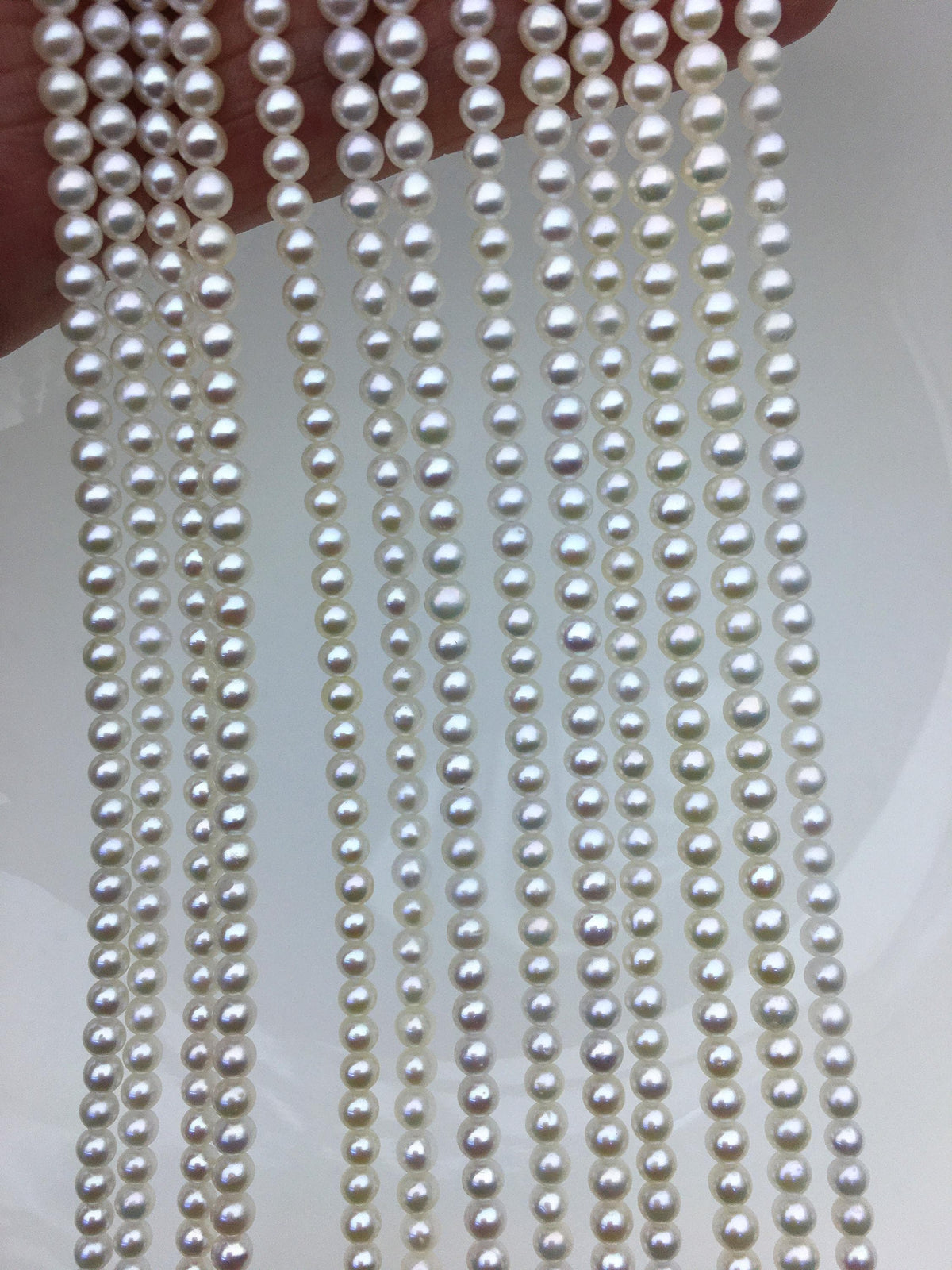 AAA 3.5-4mm white round freshwater pearls, seed pearl, white pearl, full strand, round pearl strands, pearl wholesale, RP3-3AY-GJ-2