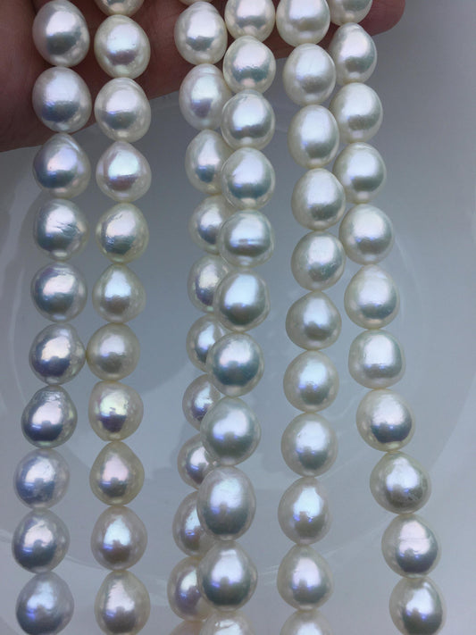 AAA 9-11mm White Oval Edison Freshwater Pearl,ED12-2A-5-70