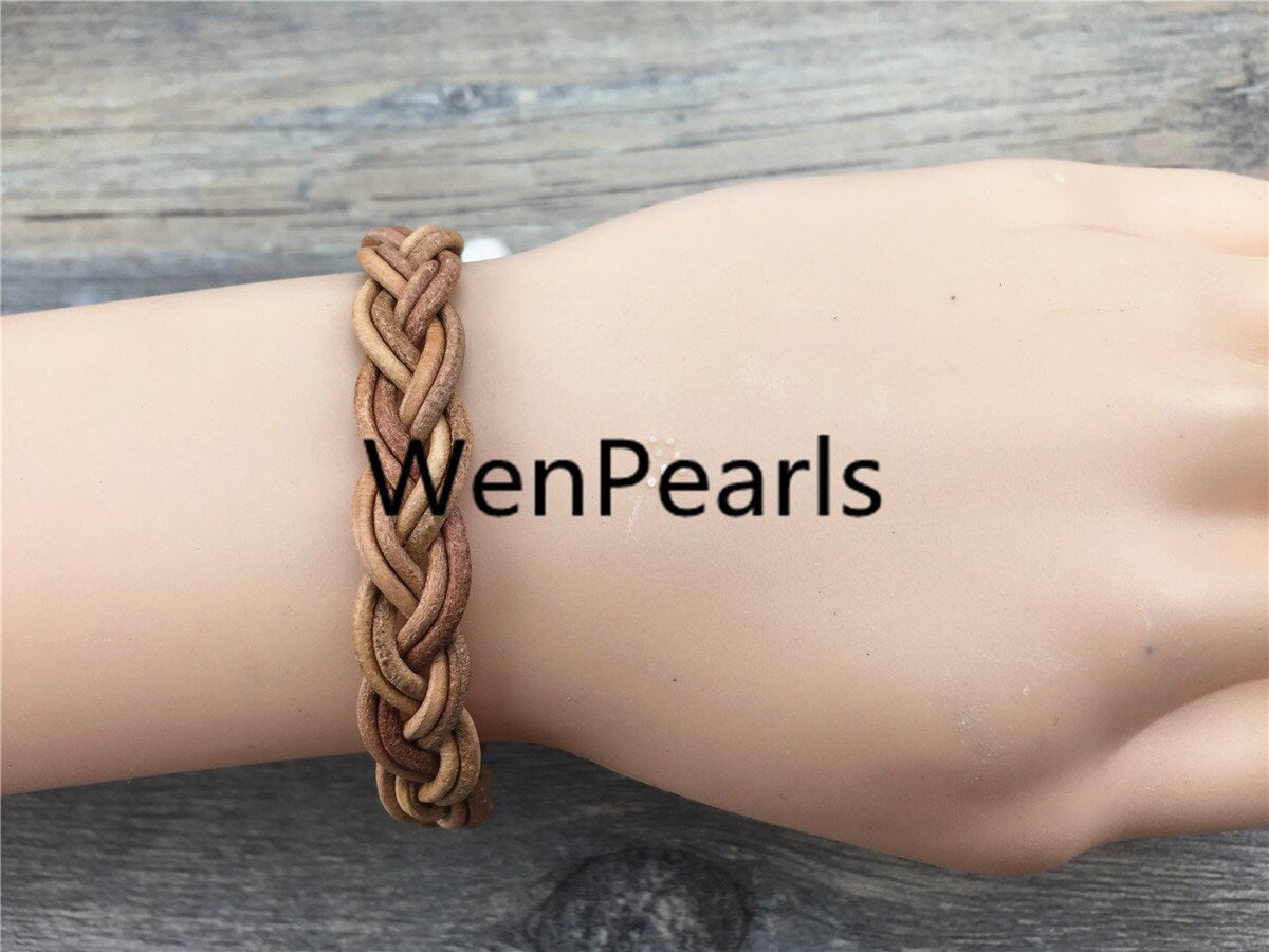 custom length, twisted leather baroque pearl bracelet, knotted freshwater pearl bracelet, 9mm pearl bracelet, Leather Pearls Bracelet, Le7-044