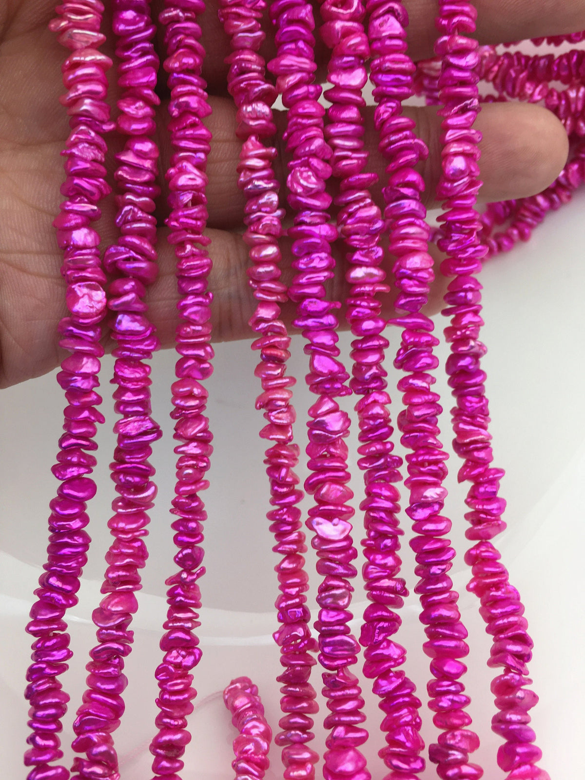 AAA 5-6mm red Keshi pearls,Center drilled,ZS-128-40