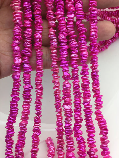AAA 5-6mm red Keshi pearls,Center drilled,ZS-128-40