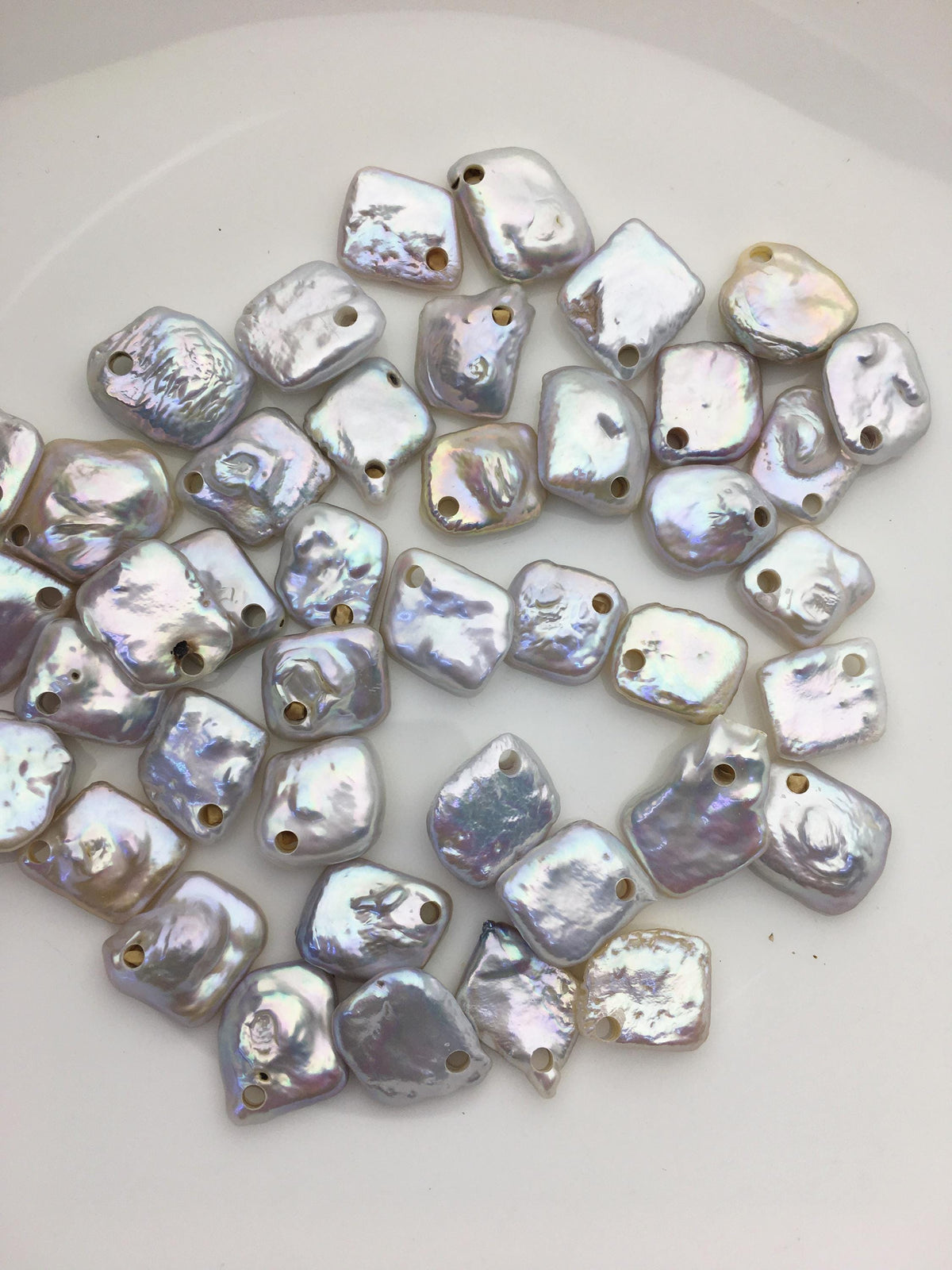 20pcs AAA/AA+ 11-13mm white rectangle freshwater pearls,big hole,ZS-103-7