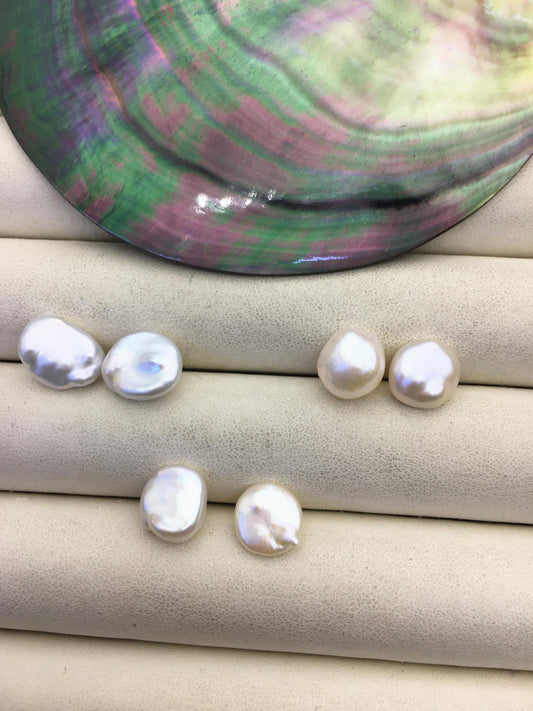 5 pairs AA+ 10-11mm White keshi pearls Pair, for make stud earrings, baroque pearl, loose pearl beads, very high luster, ZS-T4