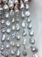 15.5'' AAA- 13-16mm Natural White flame ball pearl,FL15-3A-7-34