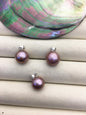 1pc AAA 11-12mm purple round freshwater pearl pendant,- NC1-044