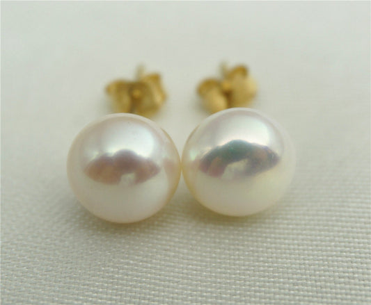SELECT SIZE-One pair white/Ivory pearl earrings, Christmas, Ivory Pearl studs, 14k gold filled, SE1-006
