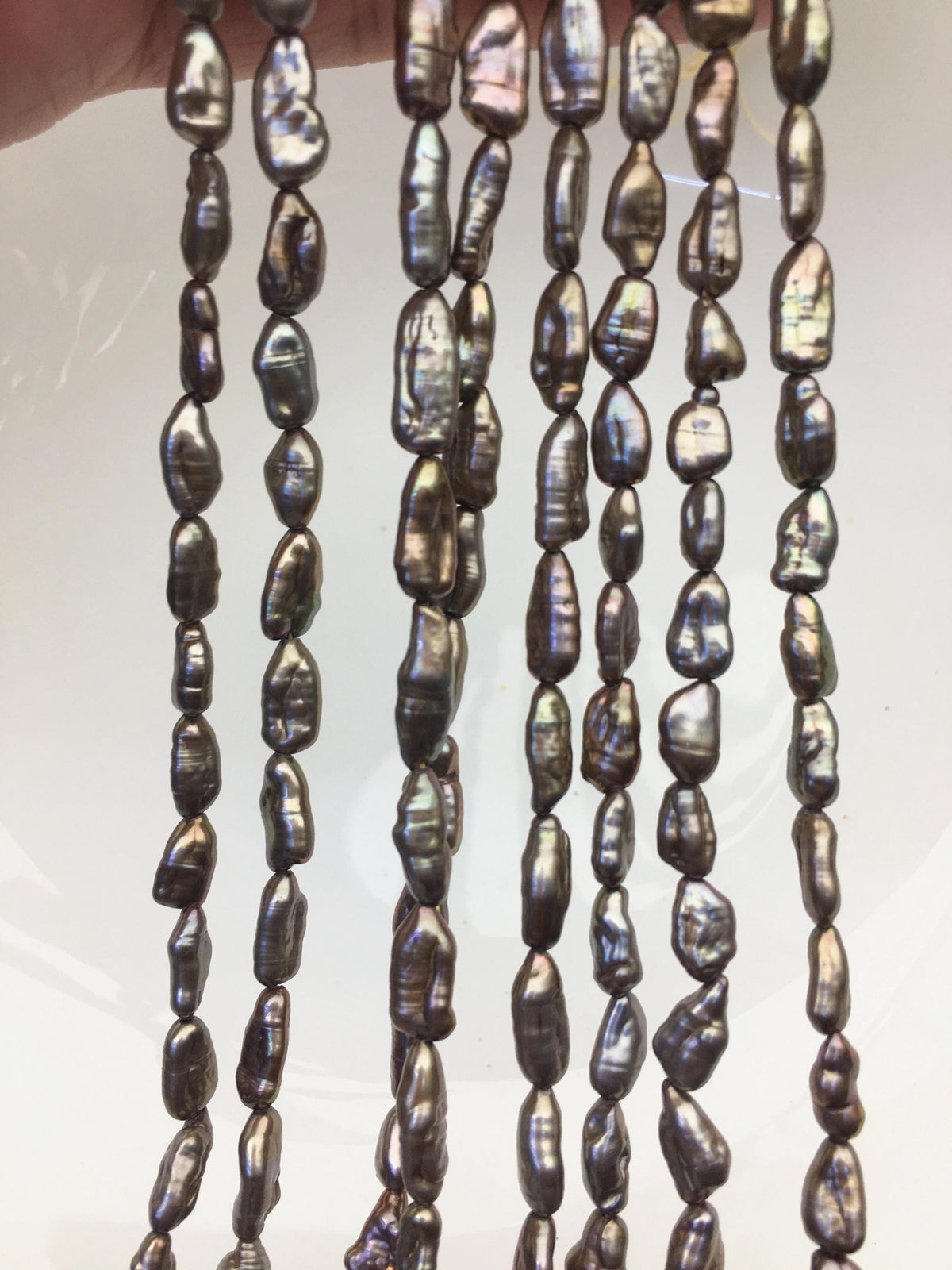 AA+ 5-6mm light brown toothpick Biwa Pearl Necklace,Genuine Fresh Water Pearl,Wedding Necklace,Mothers Day,ZS-80-10-18