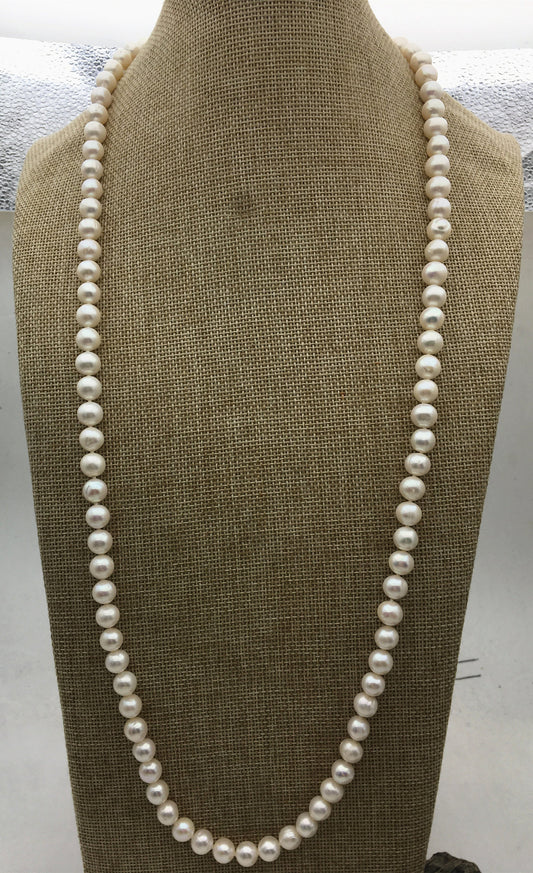 33'' 8-9mm White Potato Freshwater Pearl Necklace,NPN1-130