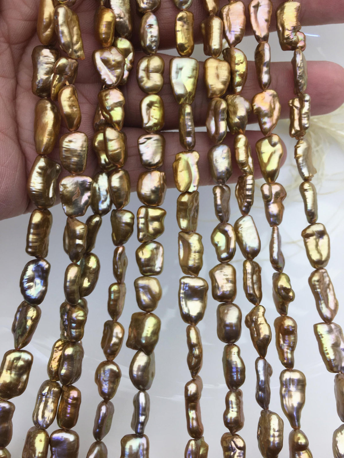 AA+ 6-7mm brown toothpick Biwa Pearl Necklace,Genuine Fresh Water Pearl,Wedding Necklace,Mothers Day,ZS-80-10-24
