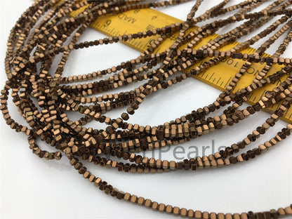 Hematite,Brown 2mmx2mm cube square Beads,AAA, 15.5 inches,G50-CU22-006-2