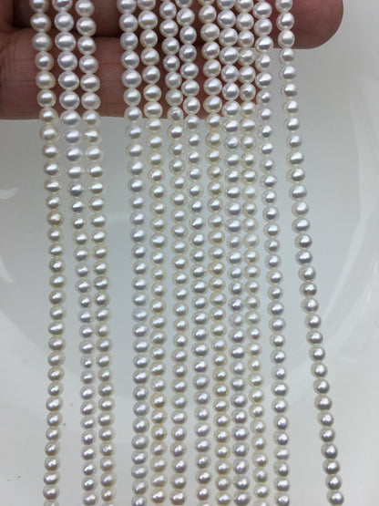 AAA 3.5-4mm white potato near round seed pearls, small pearl, for pearl necklace, for pearl bracelet, CR3-3A-2