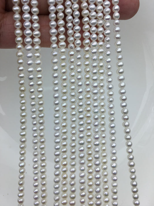 AAA 3.5-4mm white potato near round seed pearls, small pearl, for pearl necklace, for pearl bracelet, CR3-3A-2