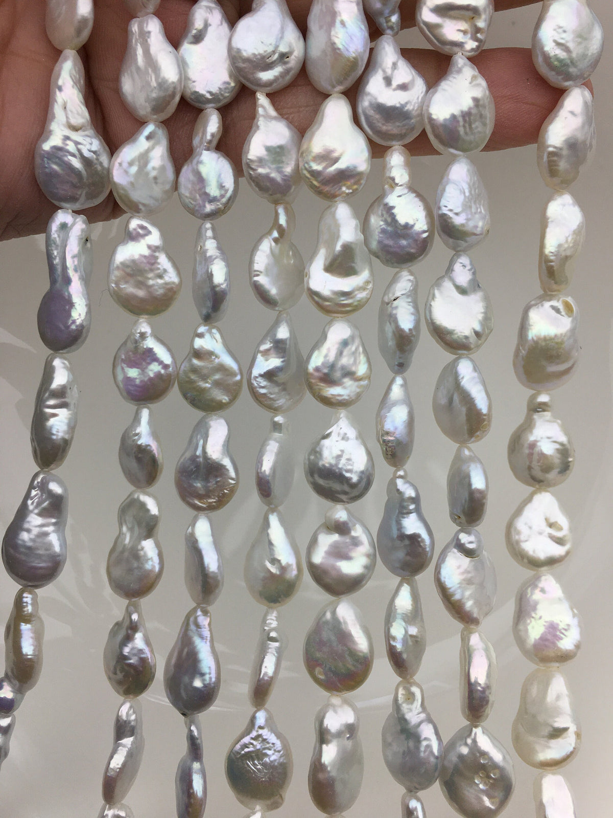AA 11-12mm White Long Drop Coin freshwater pearls,diy bead,COIN12-2A-2-9