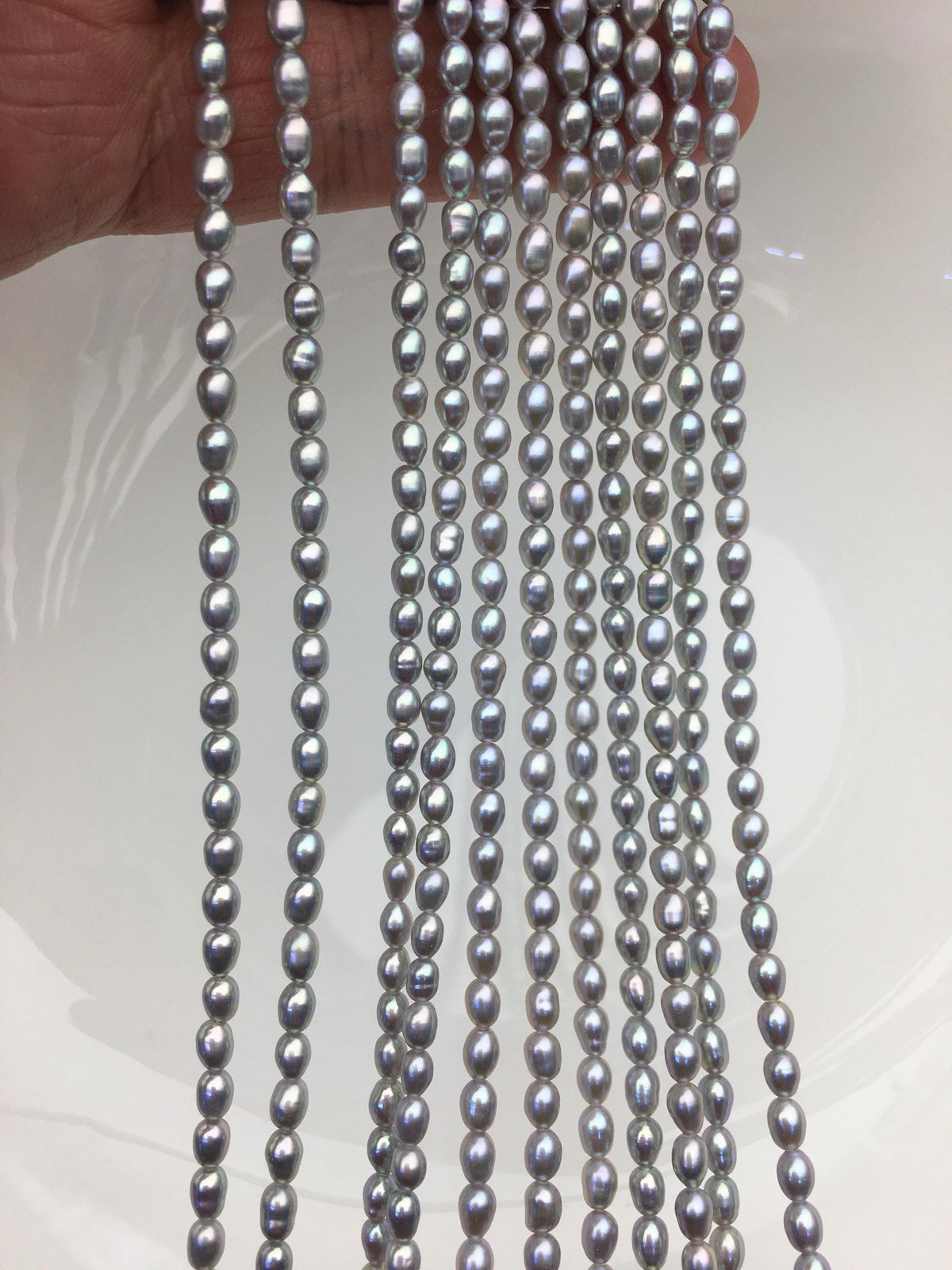 AAA 3-3.5x3-4.5mm gray rice pearls,LR3-3A-22