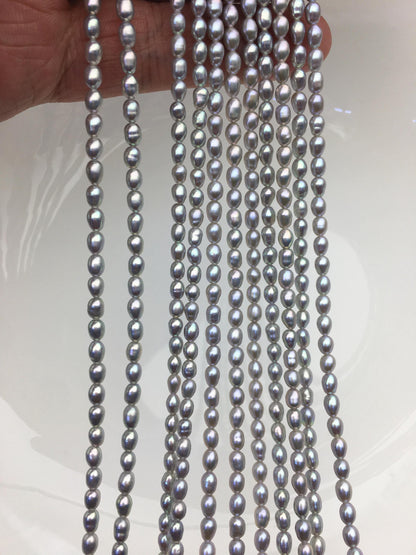 AAA 3-3.5x3-4.5mm gray rice pearls,LR3-3A-22