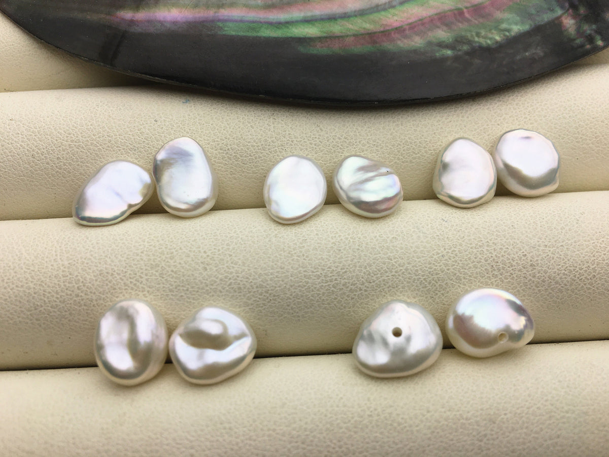 AAA 7/8/9/10mm White keshi pearls Pair,for make stud earrings,baroque pearl,loose pearl beads,very high luster,ZS-127-32