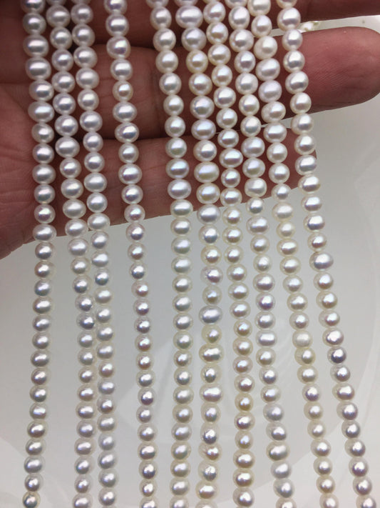 AAA 4-4.5mm white potato freshwater pearls,CR4-3A-4