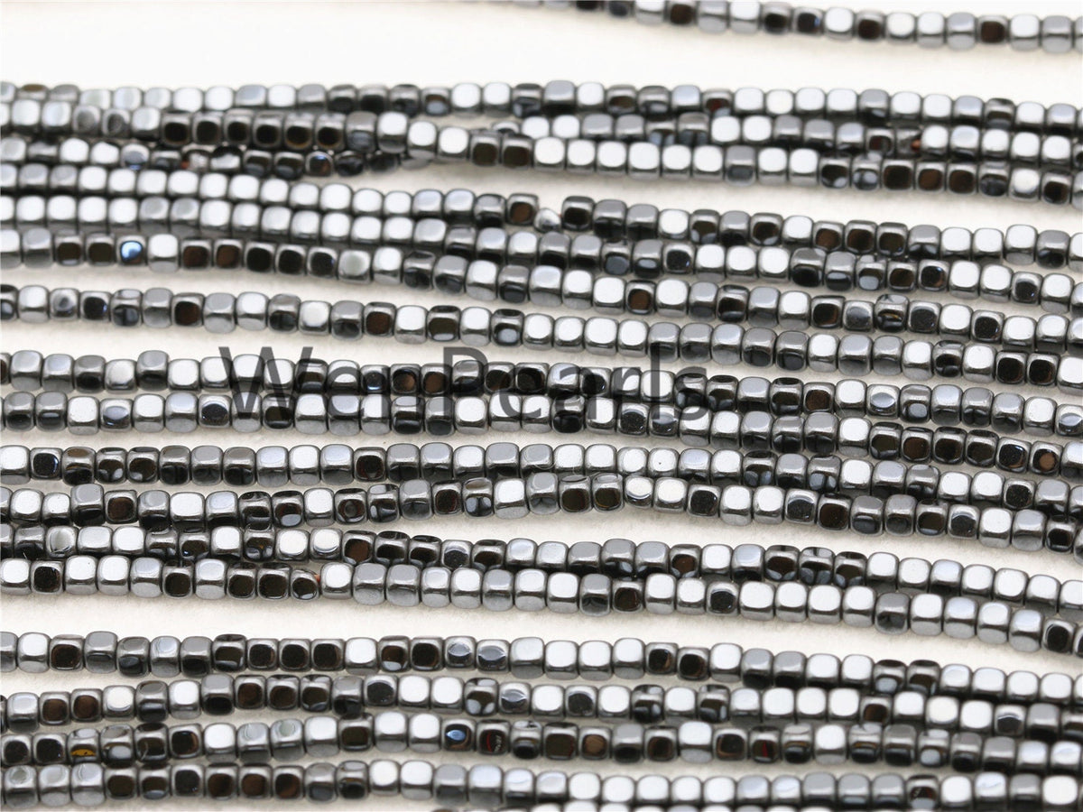 Hematite,2mmx2mm cube square Beads,AAA, 15.5 inches,G50-CU22-001