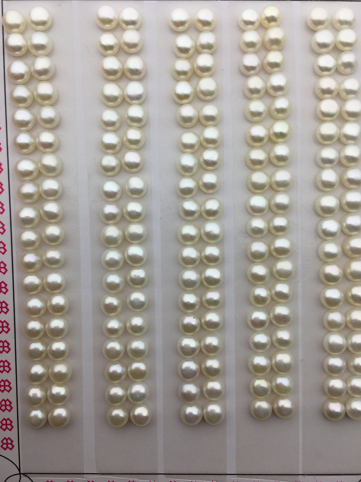AAA 4.5-5mm Seed White button round pearls pairs, loose pearl beads, pearl earring, pearl stud, pearl earring stud supply, BTN4-4A-1-2