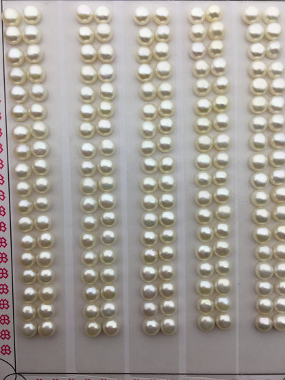 AAA 4.5-5mm Seed White button round pearls pairs, loose pearl beads, pearl earring, pearl stud, pearl earring stud supply, BTN4-4A-1-2