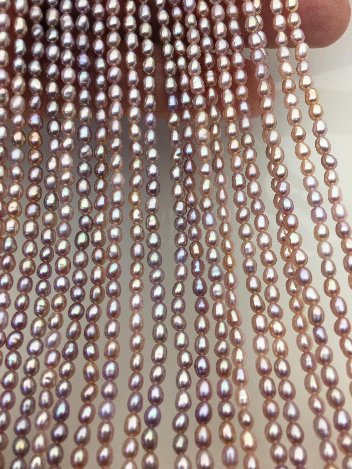 AAA 3-3.5mm*3.5-4mm purple oval rice freshwater pearls,LR3-3A-35