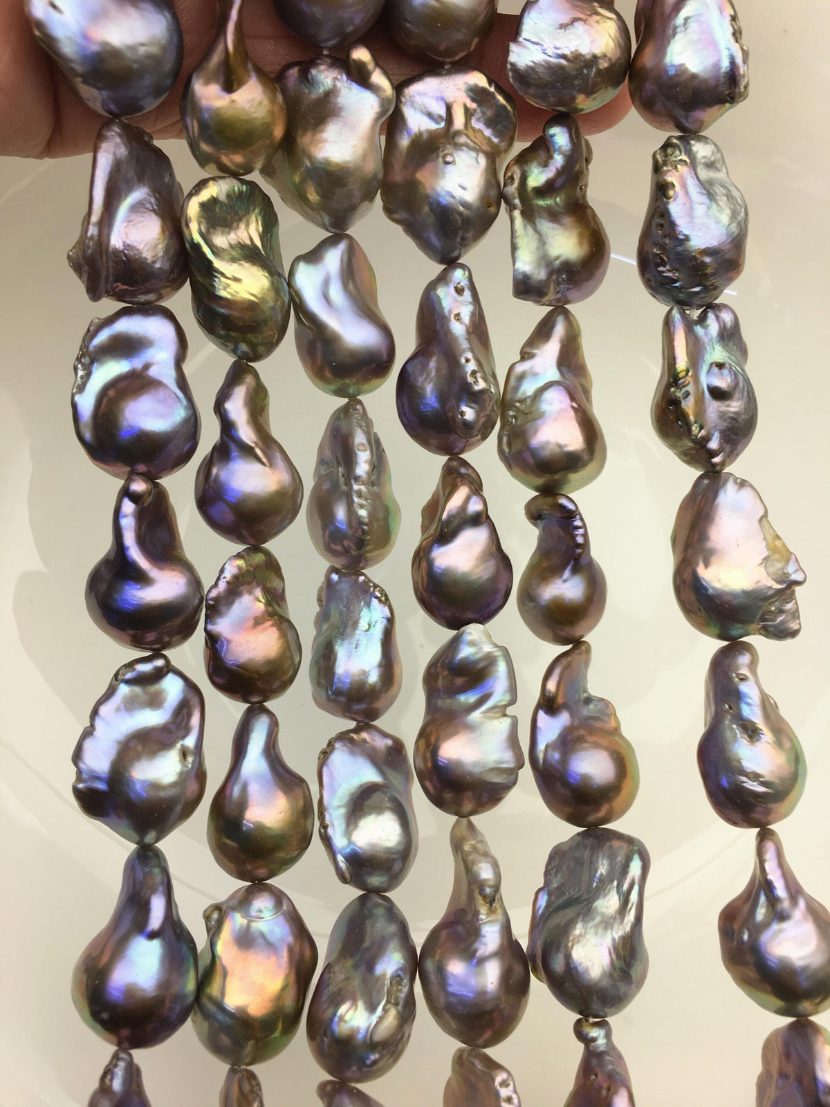 15.5'' AA+ 13-16mm Big Gray flame ball pearl,FL15-2A-5-53