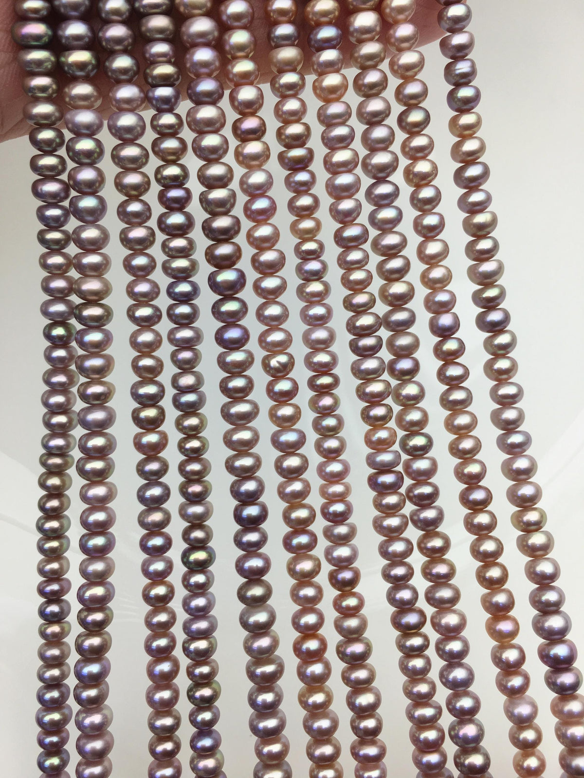 Deep Purple Button Pearl Strand — SM4-T4