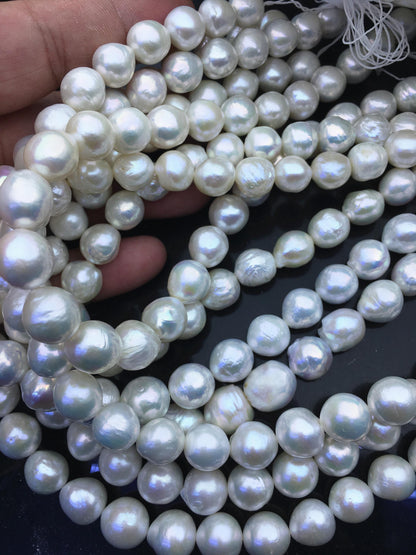 AA+ 11-12mm white baroque near round Edison Freshwater Pearl,ED12-2A-5-17