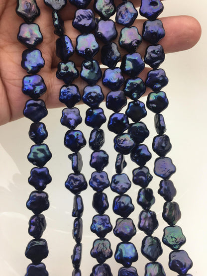 AA 11-12mm deep blue black plum blossom Freshwater Pearl,ZS-119-33