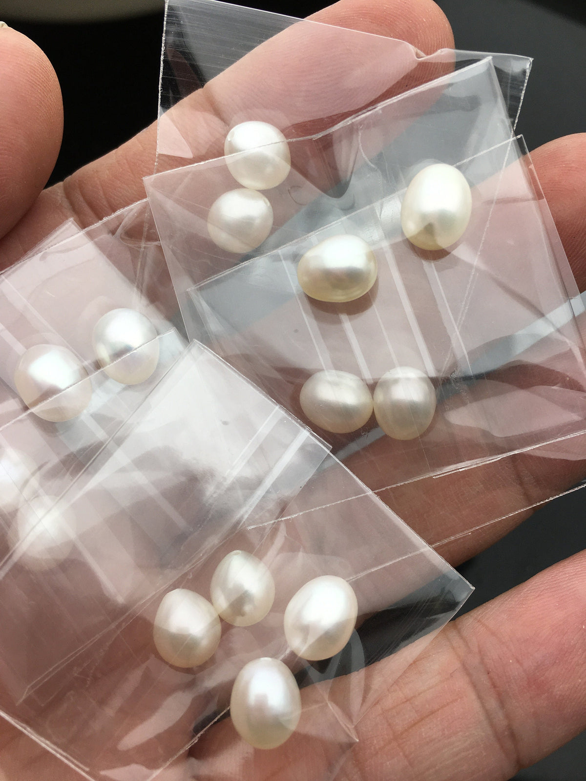 2 pairs AAA 6.3-7mm white/pink/purple rice freshwater pearl pairs, tear drop pearl earrings, dangle pearl earrings, LR6-3A-8