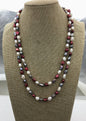 48 inches 8-9mm mix color nugget pearl Long freshwater Necklace,NPN1-101