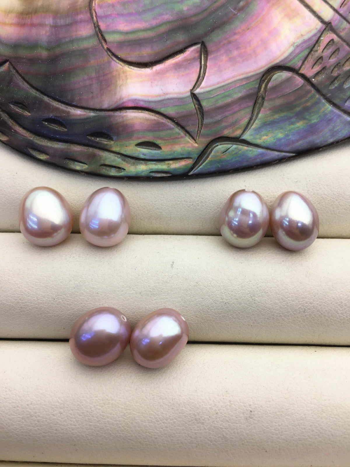 2 pairs AAA 10mm Deep Purple Nugget baroque loose pearl pairs for dangle earrings - 0.9mm top half hole - ZS-103-37-53