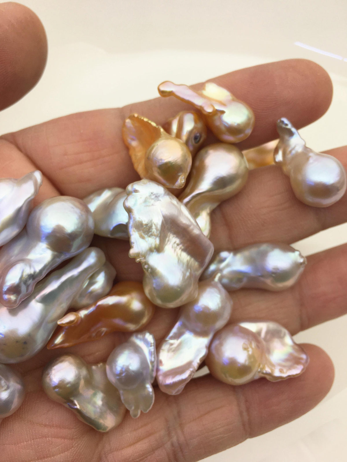 42pcs AAA 9-14mm Natural Color Flame ball Pearl - no hole,FL15-T4-35
