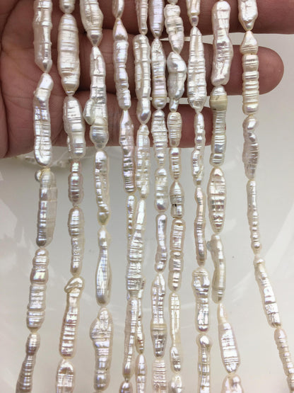 15.5'' AA 4-7mm White Toothpick freshwater pearls,ZS-80-20