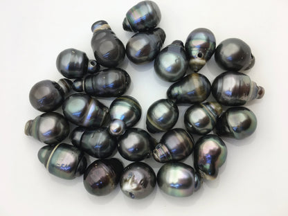 12-14mm Huge Teardrop Drop Tahitian Pearl Leather Necklace, Black Pearl, Black Leather Pearl necklace, Le11-019