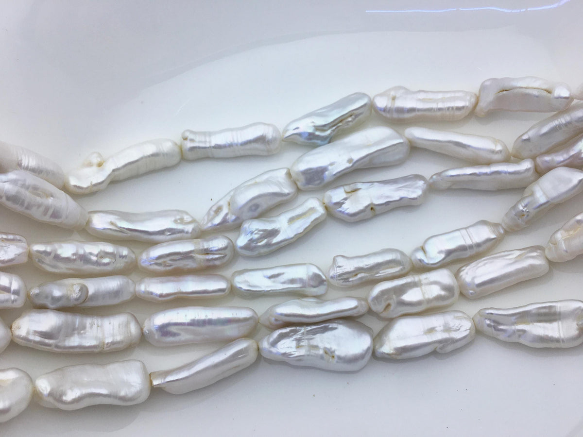 AA 9-13mm big white Thick Keshi Biwa Pearl Necklace,ZS-200-120-6