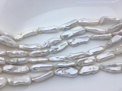 AA 9-13mm big white Thick Keshi Biwa Pearl Necklace,ZS-200-120-6