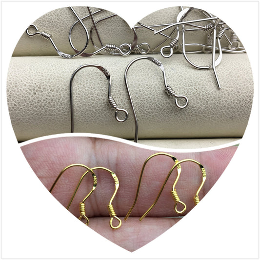5 pairs 9x15mm Silver/Gold S925 sterling silver Fish Earring Hooks French Wire Hooks Hypo-allergenic Jewelry Findings, ASL-ER-002